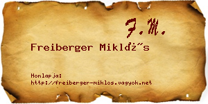 Freiberger Miklós névjegykártya