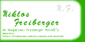 miklos freiberger business card